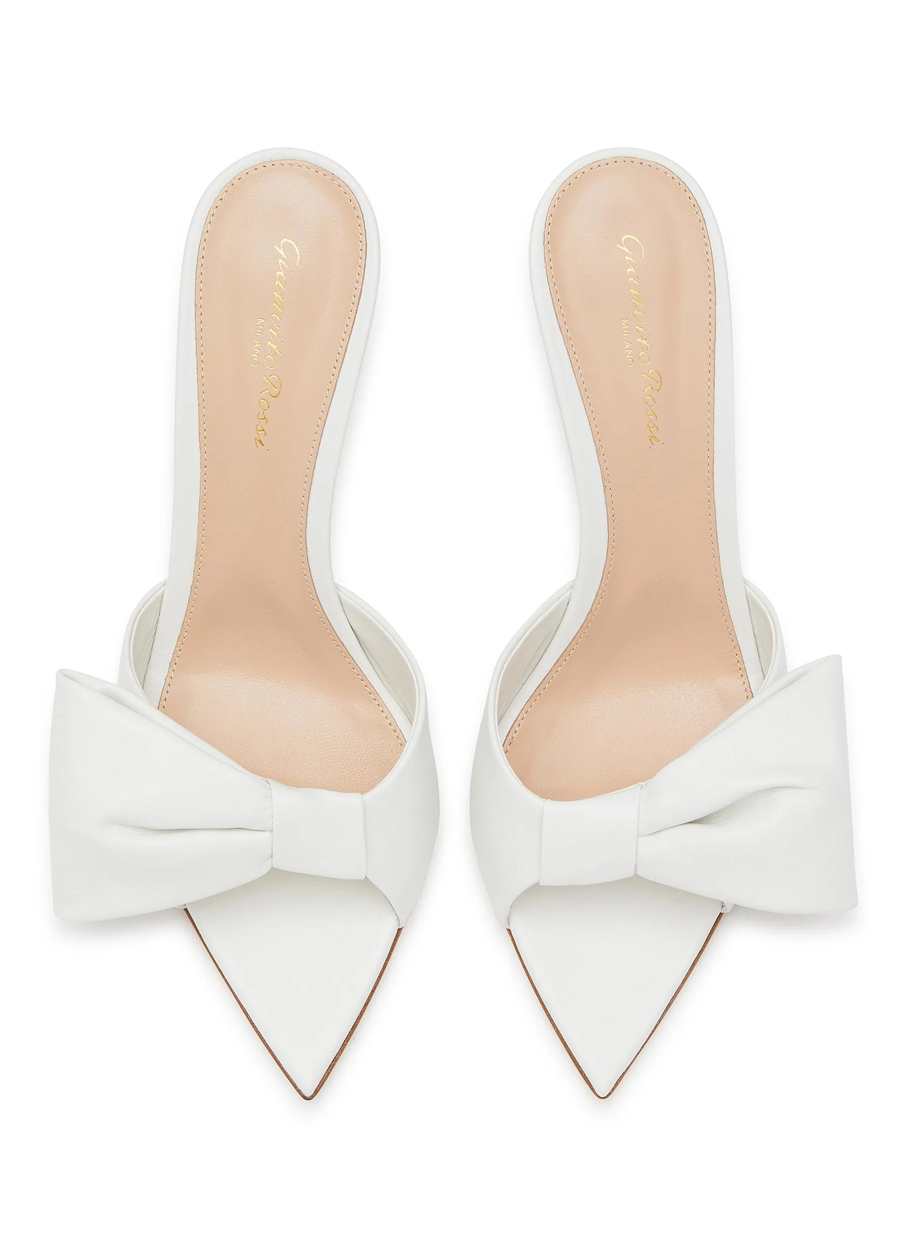 -----------GIANVITO ROSSI  ---- ------------ ----85 Half Bow Leather Heeled Sandals --