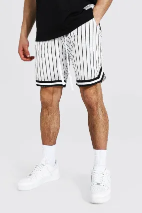 Airtex Pinstripe Basketball Shorts With Tape