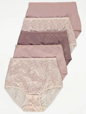 Animal Print Microfibre Full Brief Knickers 5 Pack | Lingerie | George at ASDA