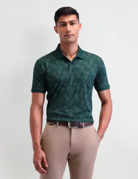 Arrow Floral Pattern Cotton Polo Shirt