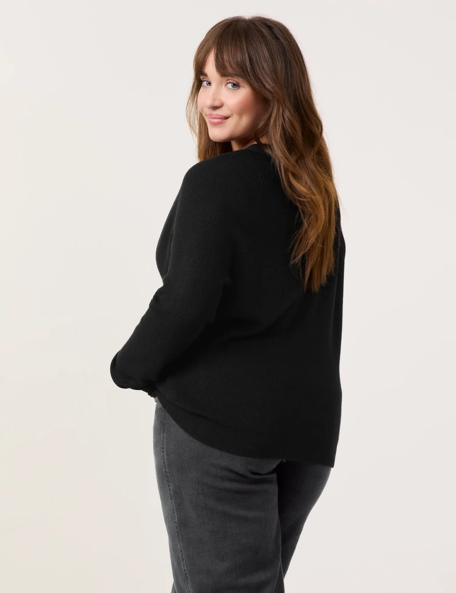 Basic rib knit cardigan