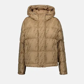 Beige Nylon Puffer Jacket