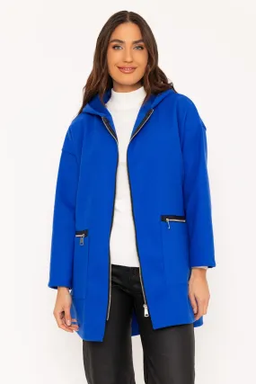 Blue Zip Up Jacket With Hood