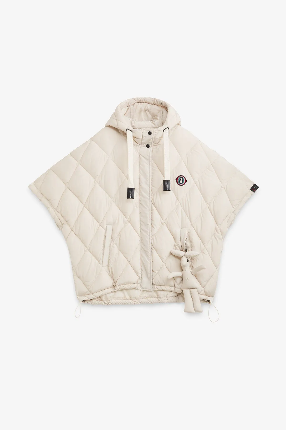 Cape-style puffer jacket