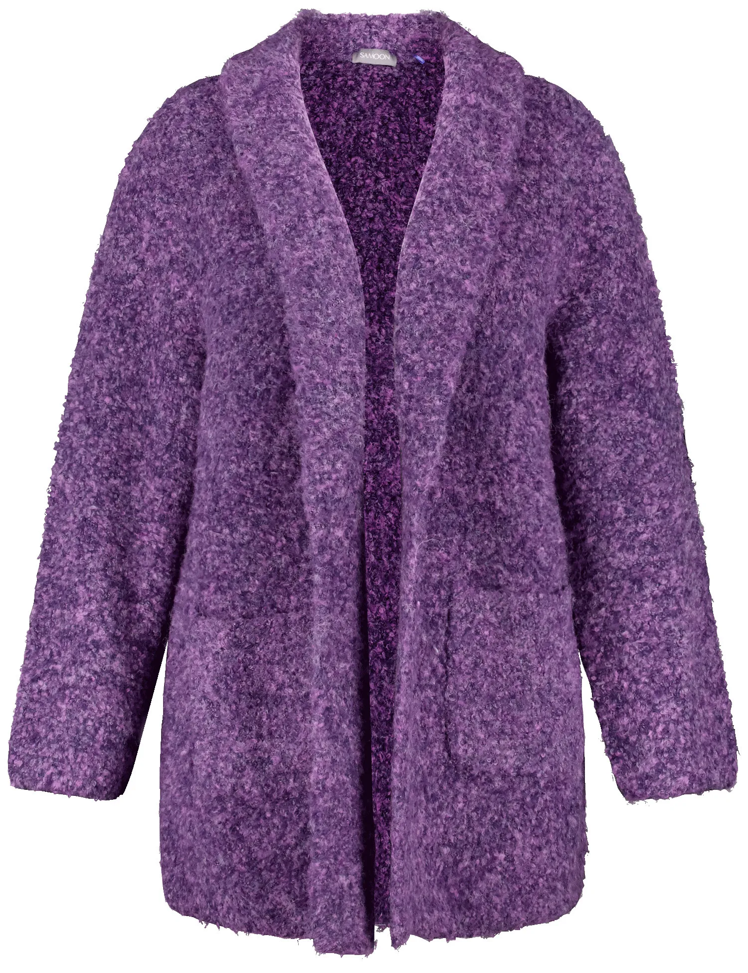 Casual cardigan with a bouclé finish