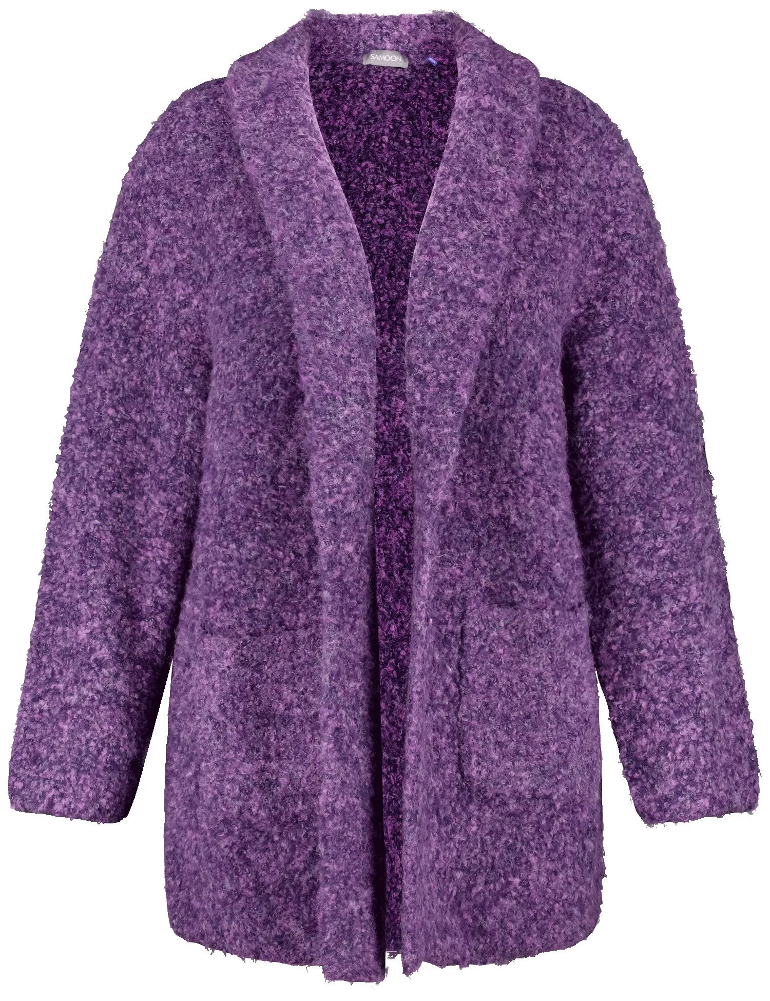 Casual cardigan with a bouclé finish