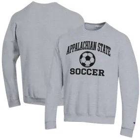 Champion Appalachian State Mountaineers Heather Gray Soccer Icon Powerblend Pullover Sweatshirt