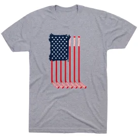 Hockey Short Sleeve T-Shirt - American Flag 