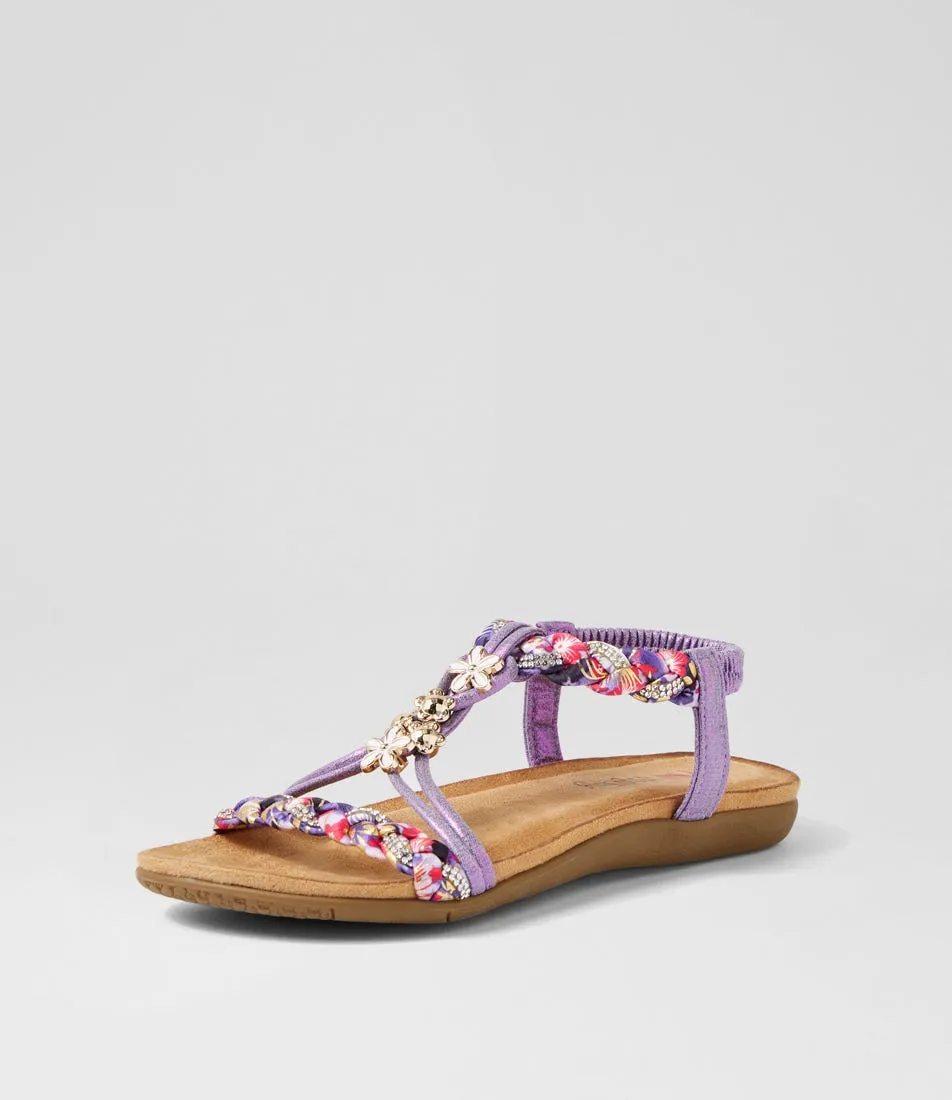 I LOVE BILLY Frose Purple Shimmer Multi Sandals