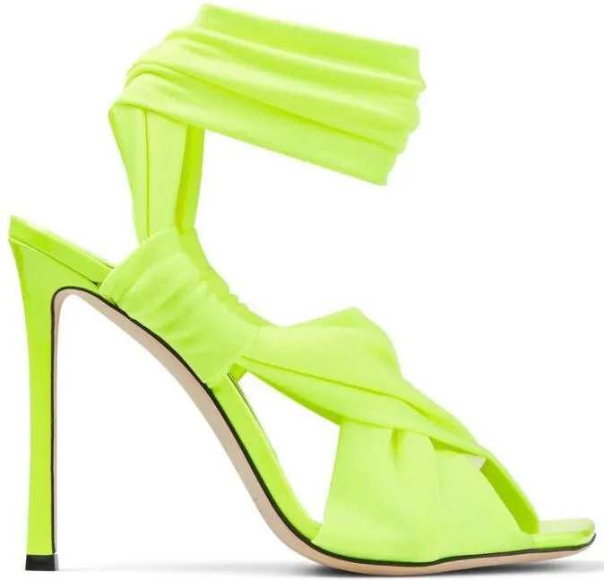 Jimmy Choo Neoma 110 wrap-strap sandals Green