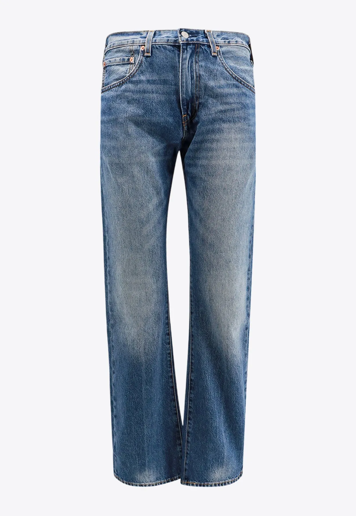 Logo Patch Straight-Leg Jeans