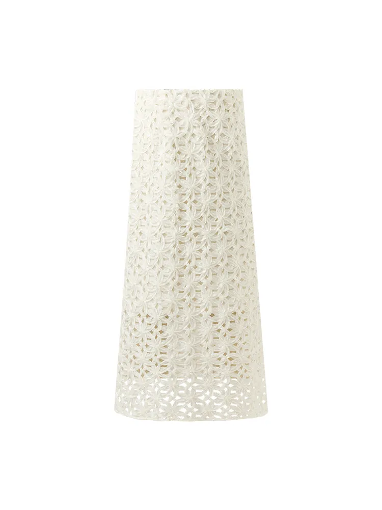 Openwork Slit Women Skirt 