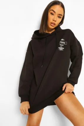 Oversized Official Back Print Sweater Dress