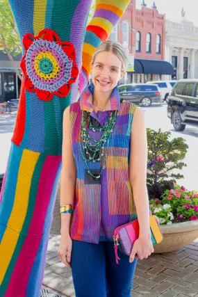 Pinstripe Colorblock Vest