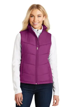 Port Authority Ladies Puffy Vest L709 Bright Berry/Bermuda Purple