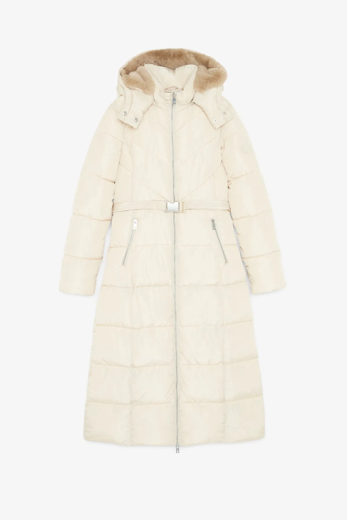 Quilted puffer long jacket