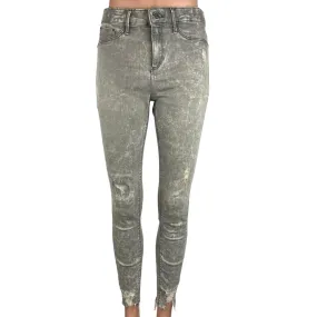 River Island Gray Acid Wash Mid Rise Cotton Stretch Denim Skinny Jeans Size 28