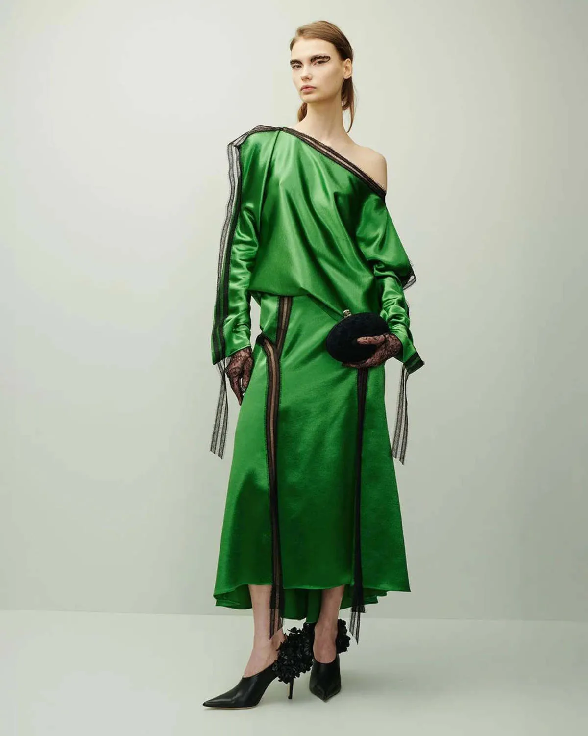 Satin Flared Skirt