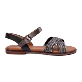 S.Barski MY923 Women's Flat Sandals Black