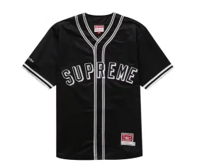Supreme Mitchell & Ness Satin Baseball Jersey Black