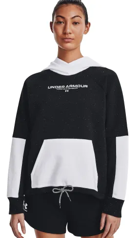 sweatshirt Under Armour Rival + Fleece Hoodie - 001/Black/White - women´s
