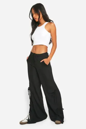 Tie Bow Detail Straight Leg Cargo Pants